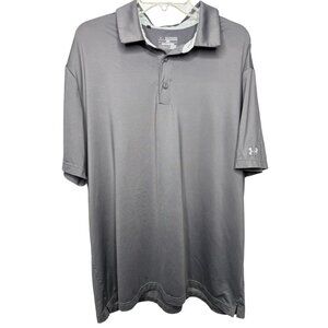 Under Armour HeatGear Men's 2XL Gray Loose Fit Short Sleeve‎ Polo Shirt Golf